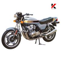 تصویر ماکت موتورسیکلت هوندا سی بی از نمای کنار رنگ نقره ای