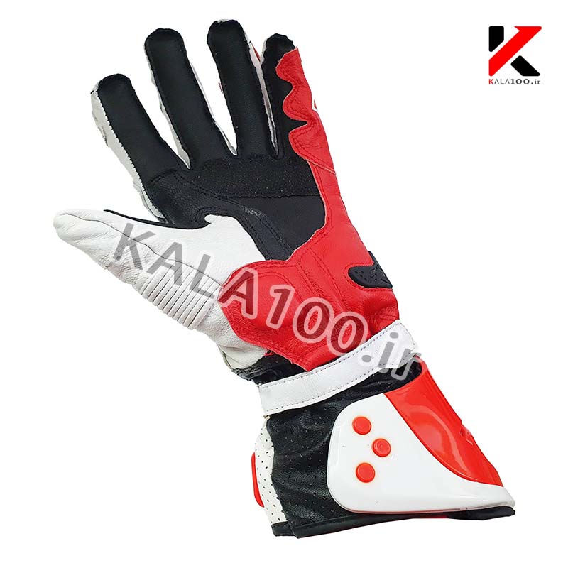 Moto GP Alpinestar racing Gloves White and Red Color