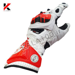 قیمت و خرید دستکش حرفه ای چرمی موتور سواری ریس آلپین استار GP PRO سفید قرمز